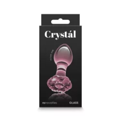 Crystal flower üveg análplug rózsaszín