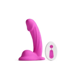 Távirányítós, ívelt szilikon dildó 12,5 cm Colours Curve Vibrating 5" Dildo Pink