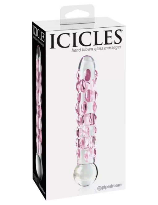 Icicles rücskös, egyenes dildó üvegből