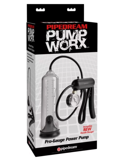 Péniszpumpa Pro gauge power pump clear/black