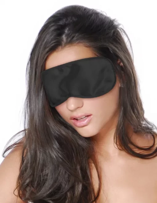 Fekete szatén szemmaszk Satin Love Mask Black