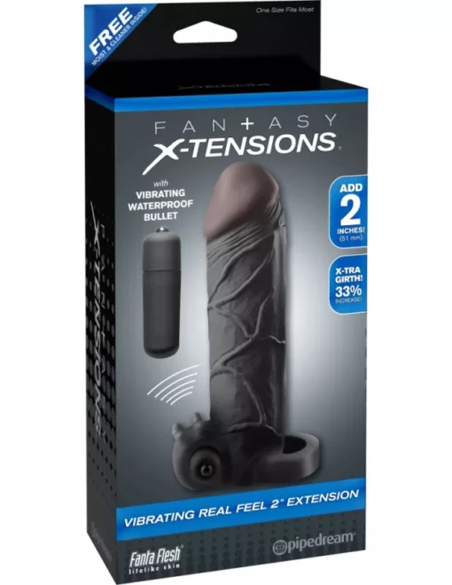 Vibrating real feel 2" extension black