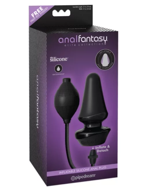 Felfújható Szilikon Anál Plug Inflatable silicone butt plug black