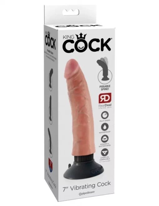 King cock 7 inch vibrating cock flesh
