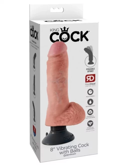 Vibrátoros pénisz herével tapadókorongos King cock 8