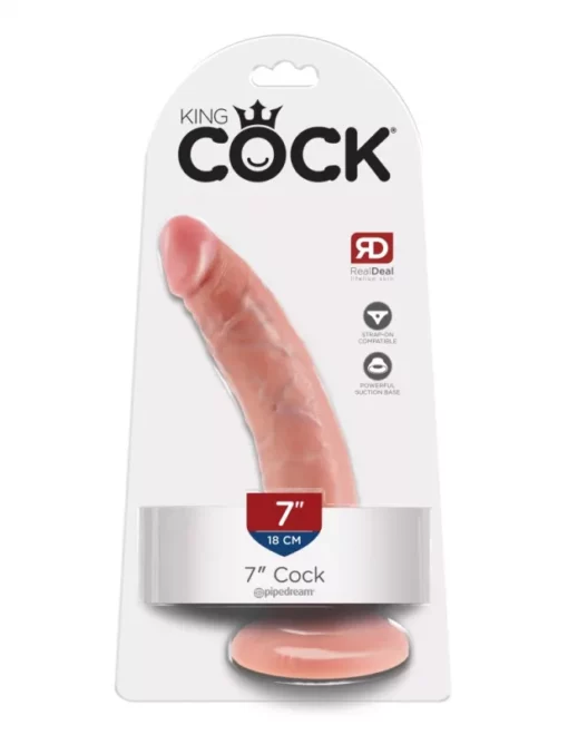 King Cock 7" dildó (18 cm világos bőrszín)