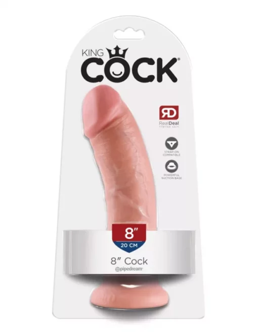 King Cock 8" dildó (20 cm világos bőrszín)