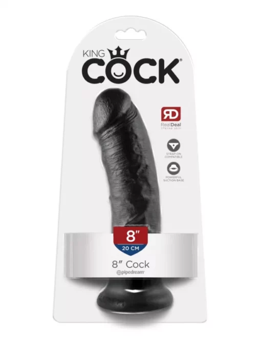 King Cock 8" dildó (20 cm fekete)