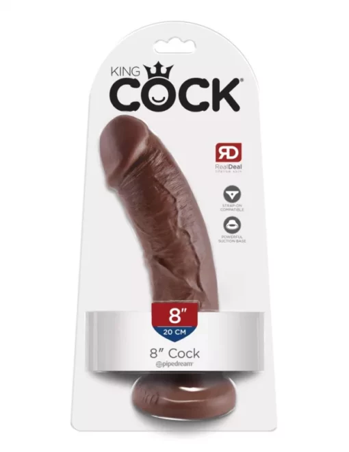 Letapasztható pénisz barna King Cock 20 cm