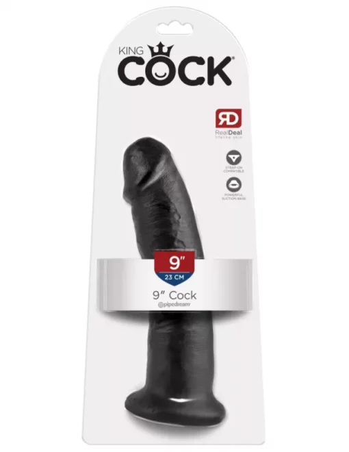 Letapasztható realisztikus vastag fekete dildó 9" cock black 22,86 cm