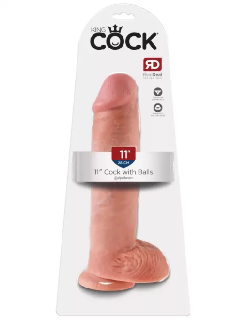 King Cock 11" dildó, herékkel (28 cm)