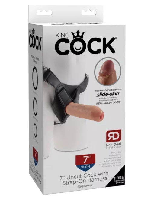 Övvel felköthető műpénisz King cock 7 strap on dildó 19 cm