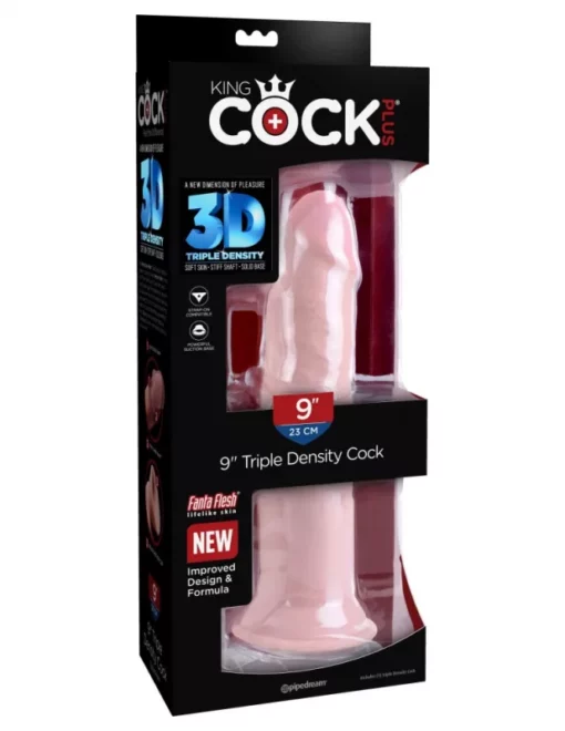 King Cock Plus Triple Density 9" tapadótalpas dildó (23 cm)