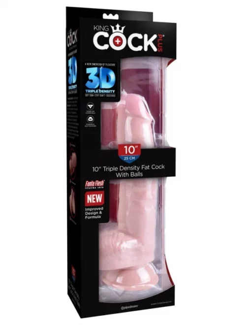 King Cock Plus Triple Density 12" tapadótalpas dildó herékkel (30 cm)