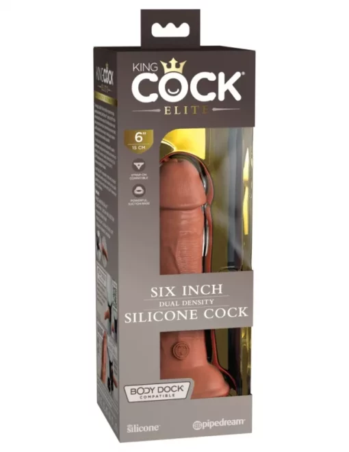 Tapadókorongos dildó 6 dual density silicone cock tan 15 cm