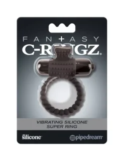 Péniszgyűrű vibrátoros Vibrating silicone super ring black
