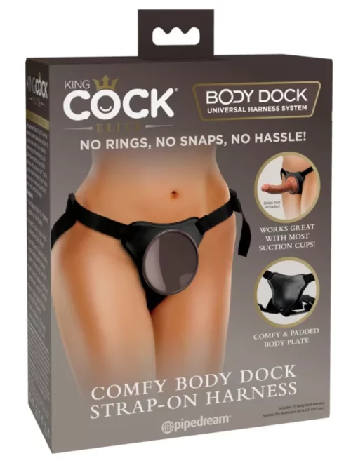 Heveder tapadókorongos játékoknak, fekete és barna Comfy body dock strap on harness