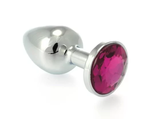 Fém análdugó bordó kővel Butt Plug Small Metal With Crystal Red