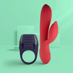 Péniszgyűrű és csiklóizgatós vibrátor készlet pároknak Love me