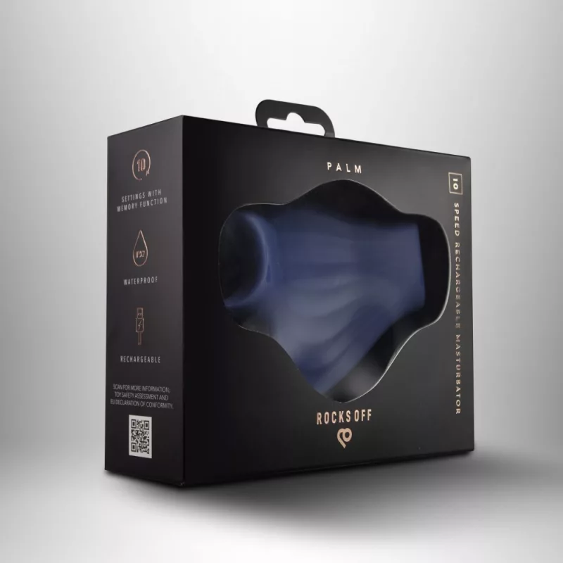 Ujjra húzható vibrációs maszturbátor férfiaknak Palm Blue