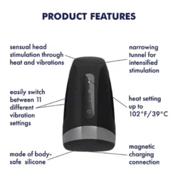 Satisfyer Men Heat vibrációs pénisz stimuláló, melegítő hatással