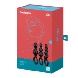 Satisfyer Plugs Booty Call 3 db os análdildó szett (fekete)