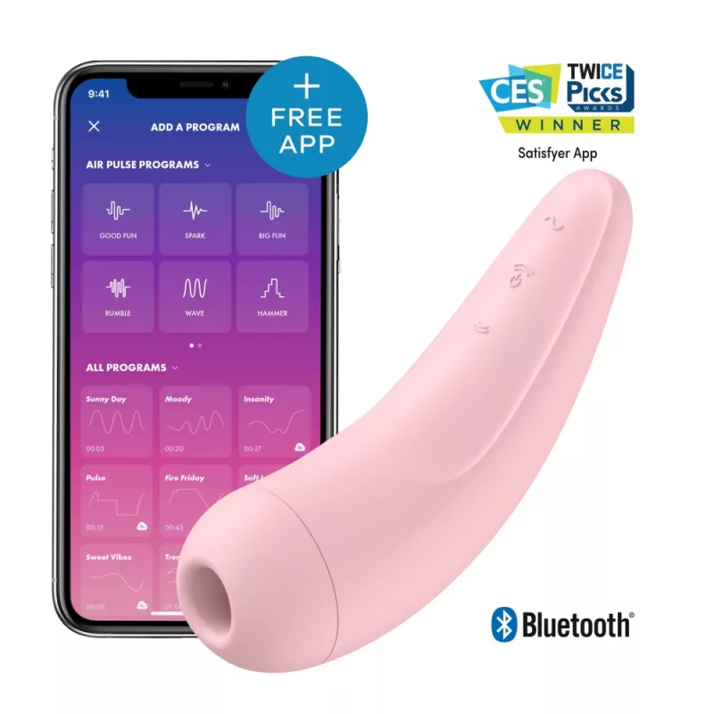 Satisfyer Curvy 2+ léghullámos csiklóizgató, vibrációval (rózsaszín) (APP os)
