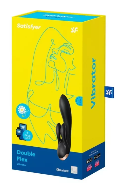 Satisfyer Double Flex klitoriszágas vibrátor (fekete) (APP os)