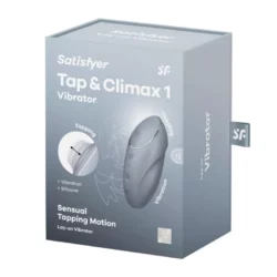 Satisfyer Tap & Climax 1. csiklóizgató, vibrációval, pulzációval (fekete)