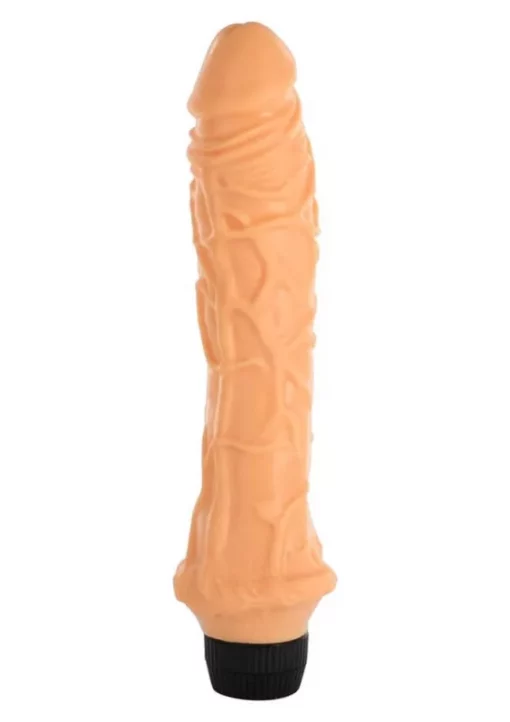Valósághű kinézetű eres vibrátor Vinyl P Shape Vibrator 22 cm