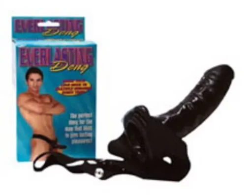 Üreges felcsatolható fekete dildó Everlasting dong harness with hollow cock