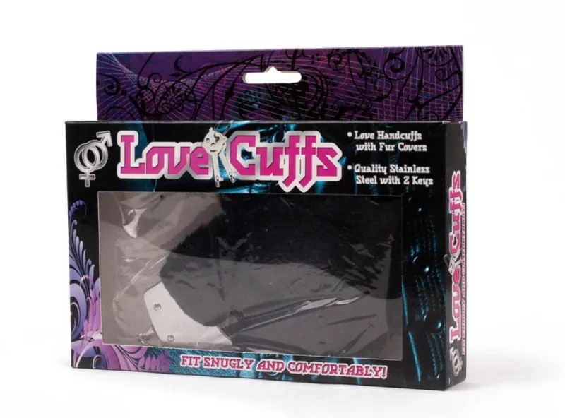 Plüss bilincs fekete Love Cuffs Black Plush