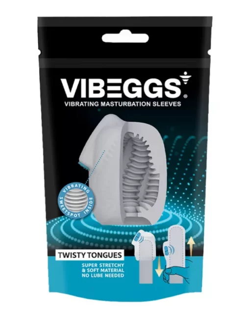 Rezgő maszturbációs hüvely Vibeggs twisty tongues white