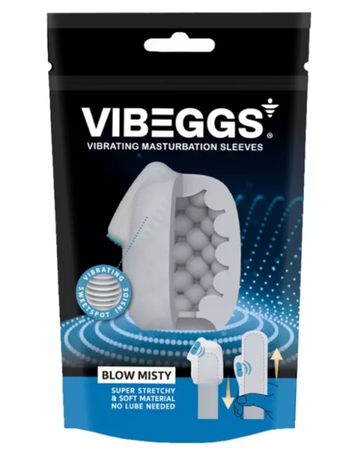 Rezgő maszturbációs hüvely Vibeggs blow misty white
