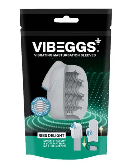 Rezgő maszturbációs hüvely Vibeggs ribs delight fehér