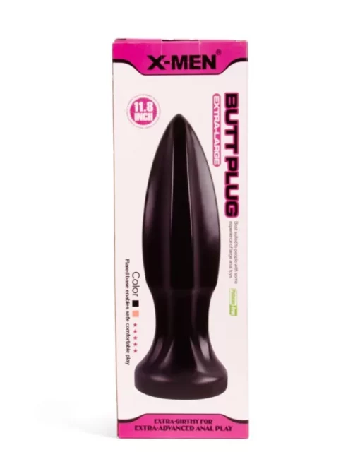 Óriási anális dugó X men 30 cm butt plug fekete