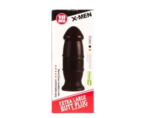 Óriás anál izgató X men 25,4 cm butt plug fekete