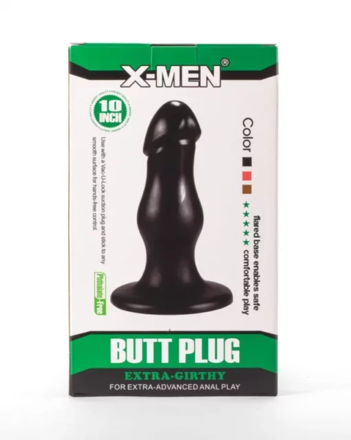 Nagy méretű talpas anál dildó fekete Extra girthy butt plug ii X men 8.66