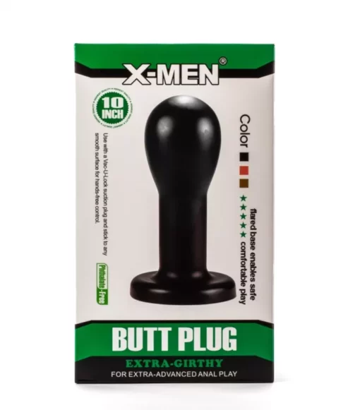 Gömb végű anál dildó fekete 22 cm X men 8.86 extra girthy butt plug