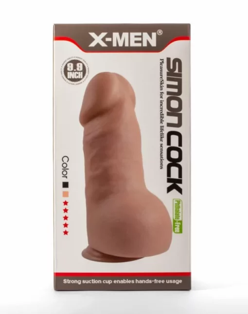 Vaskos fekete tapadótalpas dildó X men simon 9.9 cock