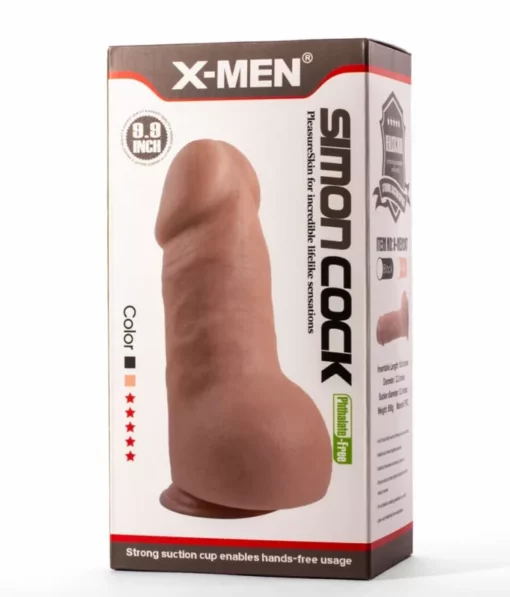 Vaskos fekete tapadótalpas dildó X men simon 9.9 cock