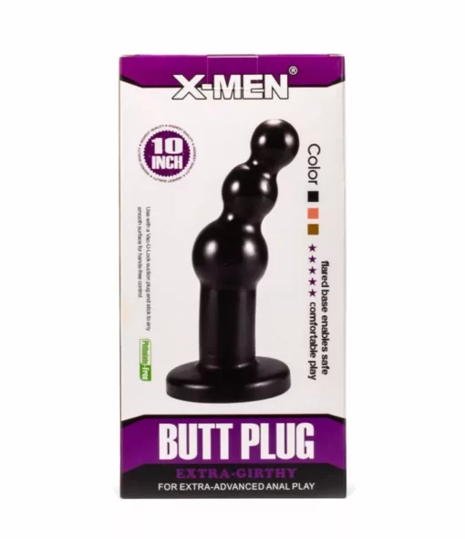 Nagy méretű fenékdugó golyós X men 10.63" extra girthy butt plug black 27 cm