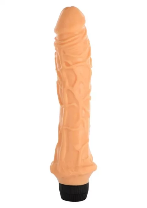 Valósághű kinézetű eres vibrátor Vinyl P Shape Vibrator 22 cm