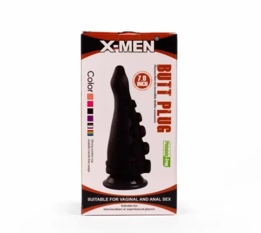 Análtágító 17 cm X men butt plug black
