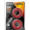 Piros péniszgyűrűk Stay hard donut rings red