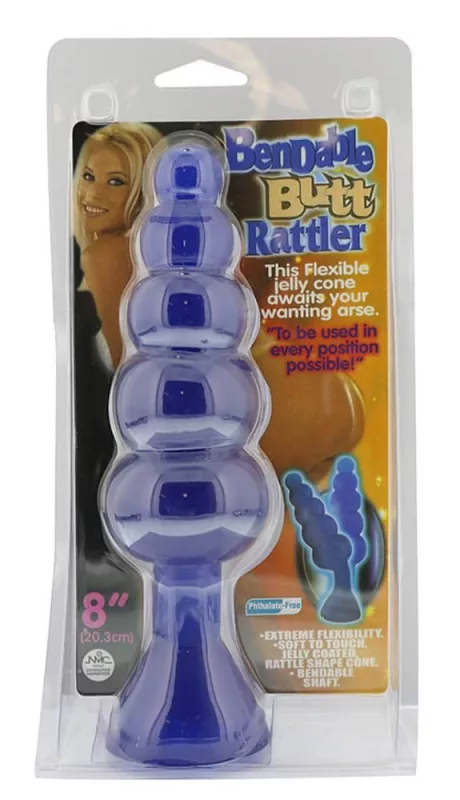 Zselés análdildó Bendable Butt Rattler Blue