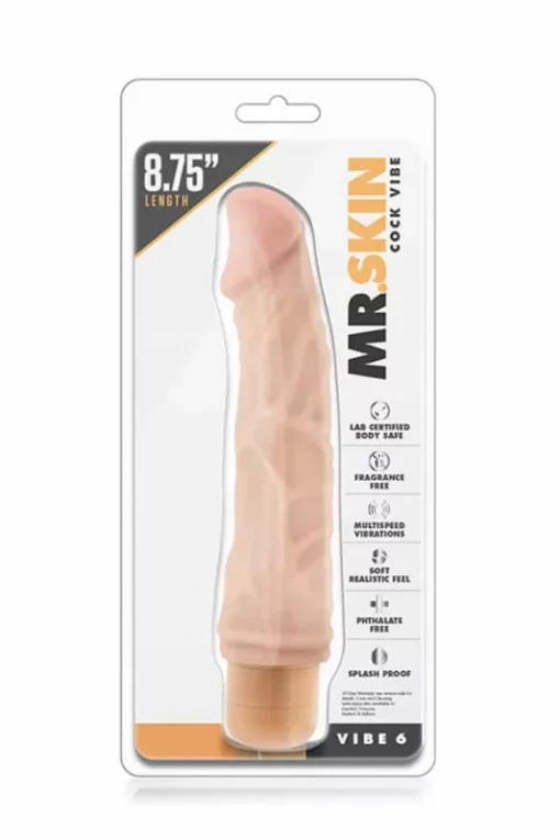 Valósághű eres vibártor 22 cm Mr skin cock vibe 6