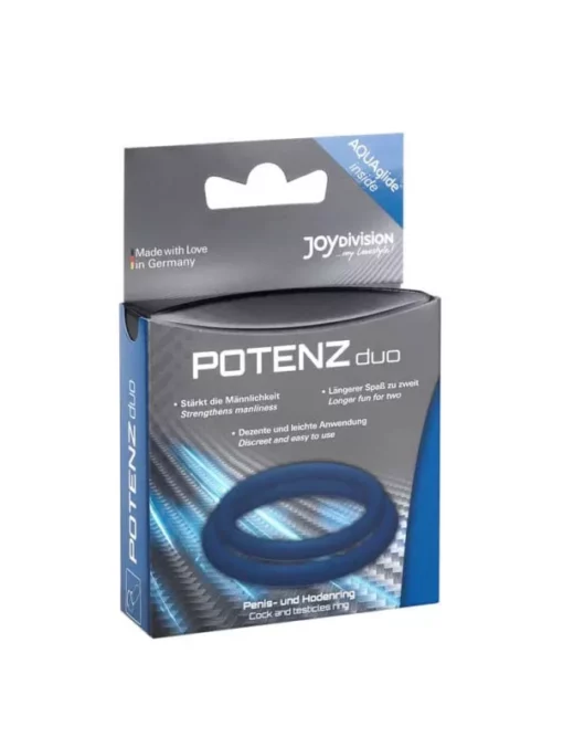 Péniszgyűrű készlet POTENZduo Blue Large