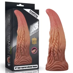Nagy nonfiguratív nyelv alakú dildó 25 cm 10'' Dual layered Platinum Silicone Tongue