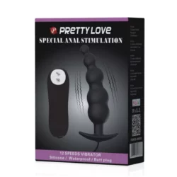 Gömbös szilikon análvibrátor vezetékes távirányítóval Pretty Love Special Vibrating Anal Stimulation